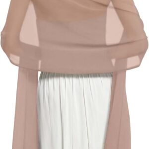 Women Shawls and Wraps for Evening Dress Chiffon Scarf Sheer Cover Up | Dress Cover Up Formal,Wedding Cape,Bridal Party Poncho,Elegance Scarves Shall Shaw Capelet - Image 1