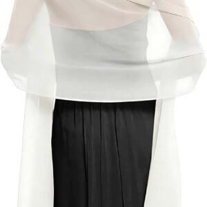 Women Shawls and Wraps for Evening Dress Chiffon Scarf Sheer Cover Up | Dress Cover Up Formal,Wedding Cape,Bridal Party Poncho,Elegance Scarves Shall Shaw Capelet - Image 1