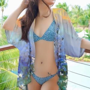 Womens Floral Kimono Cardigan Beach Cover Up Casual Summer Tops | 2026 Puff Sleeve Open Front Chiffon Outfit,Hawaiian Shirt,Beach Vacation Swimwear, Plus Top,Boho ladies Blouse,Cruise Resort - Image 2