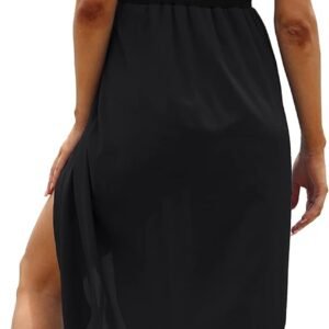Women's Beach Dress Summer Maxi Sundress Strapless Hawaiian Cover Ups Asymmetrical Wrap Dresses - Image 6