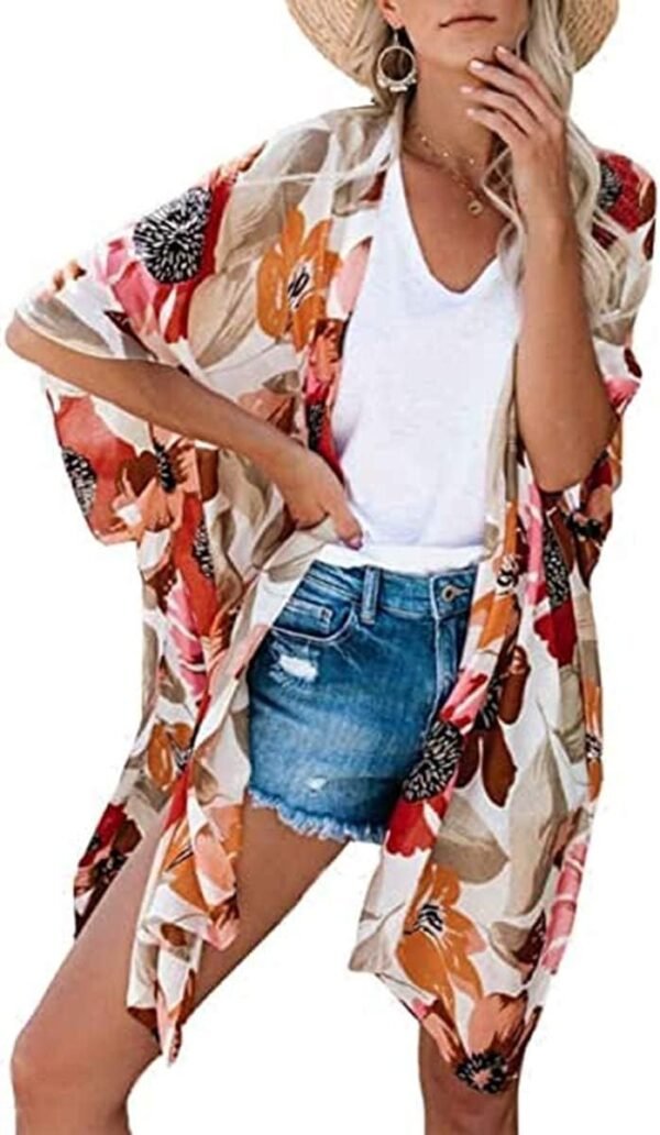 Women's Kimono Swimsuit Coverups Summer Beach Loose Cardigans for Swimwear