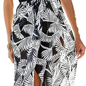 Women's Beach Dress Summer Maxi Sundress Strapless Hawaiian Cover Ups Asymmetrical Wrap Dresses - Image 1