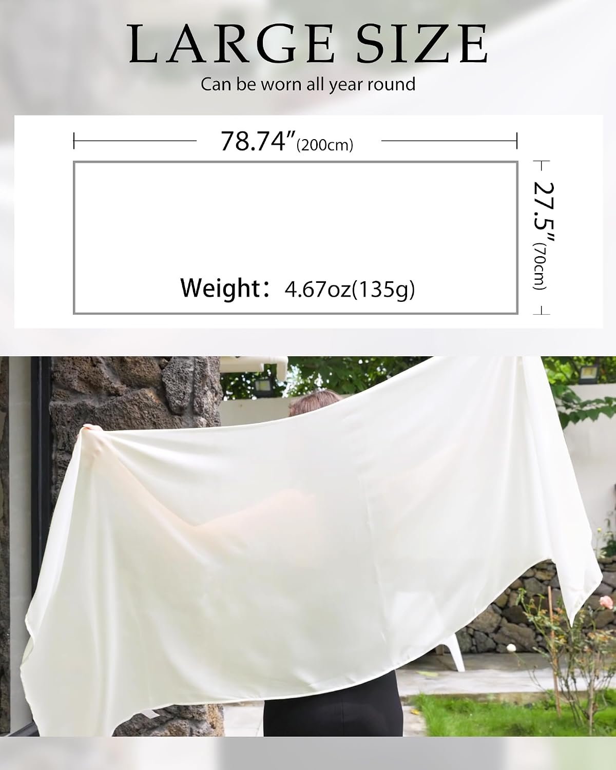 Women Shawls and Wraps for Evening Dress Chiffon Scarf Sheer Cover Up | Dress Cover Up Formal,Wedding Cape,Bridal Party Poncho,Elegance Scarves Shall Shaw Capelet - Image 4