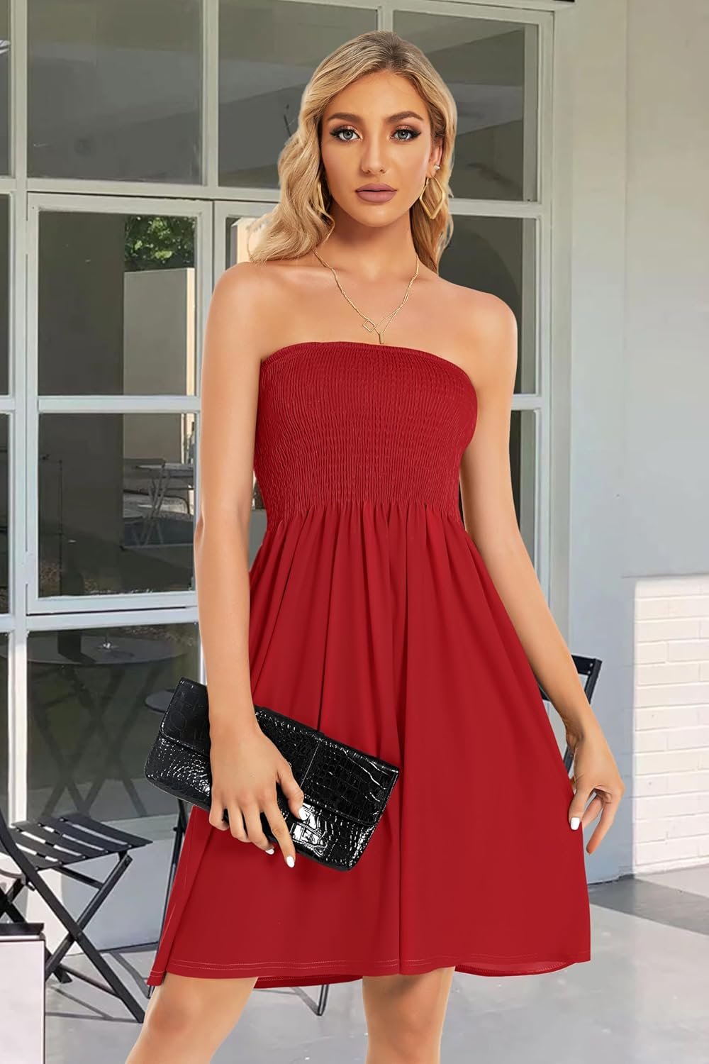 Summer Dresses for Women Strapless Sundress Floral Print Beach Cover Ups | Womens daily casual dresses, Cute hawaiian beach vacation outfits, Trendy boho tube top sun dress - Image 2