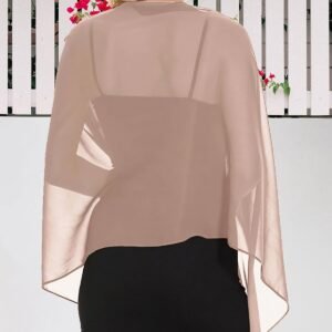 Women Shawls and Wraps for Evening Dress Chiffon Scarf Sheer Cover Up | Dress Cover Up Formal,Wedding Cape,Bridal Party Poncho,Elegance Scarves Shall Shaw Capelet - Image 7