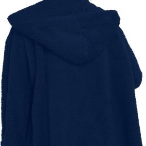 Womens Fuzzy Jacket Hooded Cardigan Open Front Sherpa Coat with Pockets - Image 6