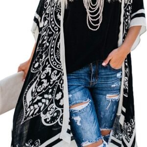 Women's Kimono Swimsuit Coverups Summer Beach Loose Cardigans for Swimwear - Image 1