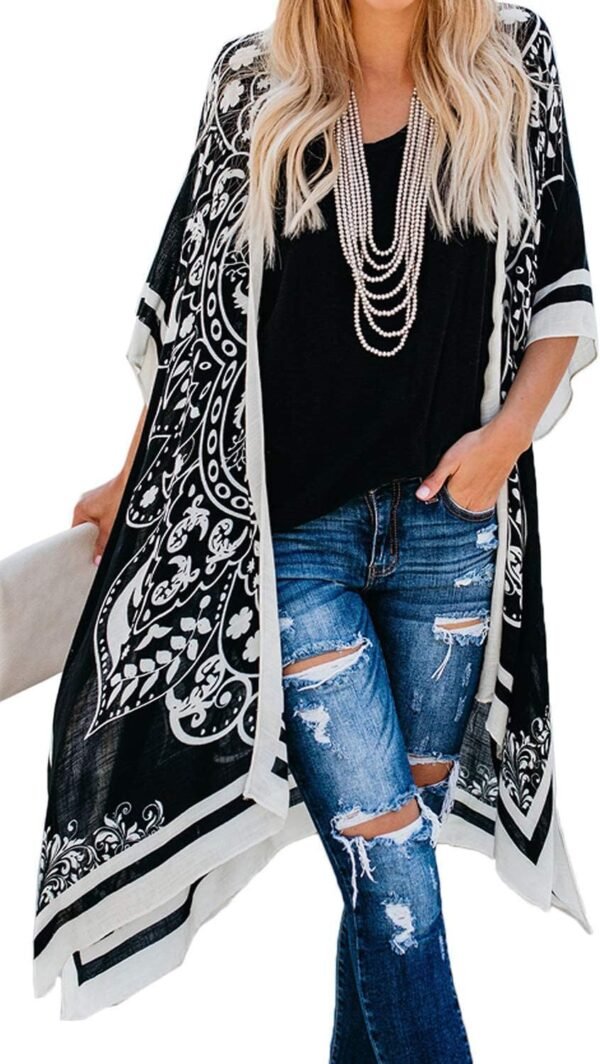 Women's Kimono Swimsuit Coverups Summer Beach Loose Cardigans for Swimwear