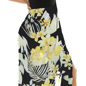 Women's Beach Dress Summer Maxi Sundress Strapless Hawaiian Cover Ups Asymmetrical Wrap Dresses - Image 6