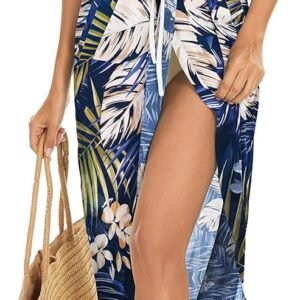 Women's Beach Dress Summer Maxi Sundress Strapless Hawaiian Cover Ups Asymmetrical Wrap Dresses - Image 2