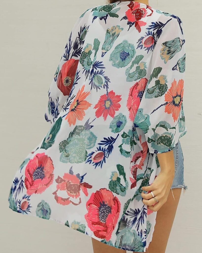 Women's Kimono Swimsuit Coverups Summer Beach Loose Cardigans for Swimwear