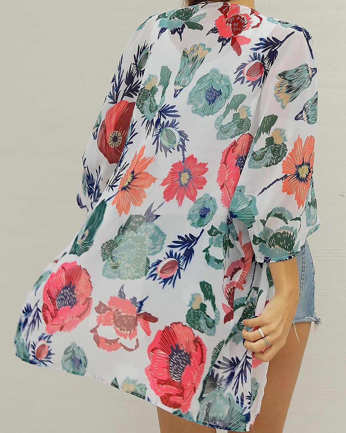 Women's Kimono Swimsuit Coverups Summer Beach Loose Cardigans for Swimwear - Image 5