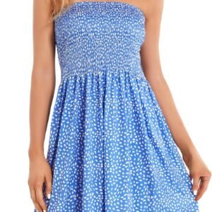 Summer Dresses for Women Strapless Sundress Floral Print Beach Cover Ups | Womens daily casual dresses, Cute hawaiian beach vacation outfits, Trendy boho tube top sun dress - Image 3