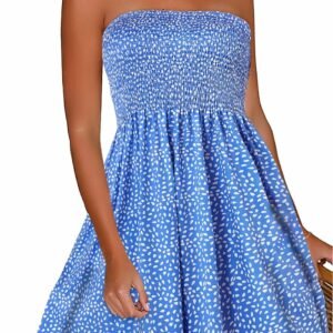 Summer Dresses for Women Strapless Sundress Floral Print Beach Cover Ups | Womens daily casual dresses, Cute hawaiian beach vacation outfits, Trendy boho tube top sun dress
