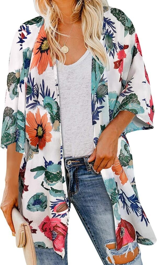 Women's Kimono Swimsuit Coverups Summer Beach Loose Cardigans for Swimwear