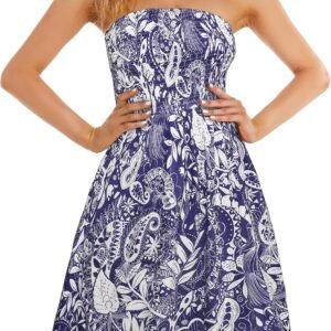 Summer Dresses for Women Strapless Sundress Floral Print Beach Cover Ups | Womens daily casual dresses, Cute hawaiian beach vacation outfits, Trendy boho tube top sun dress - Image 6