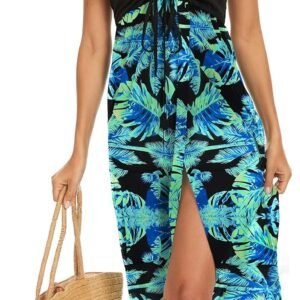 Women's Beach Dress Summer Maxi Sundress Strapless Hawaiian Cover Ups Asymmetrical Wrap Dresses - Image 1