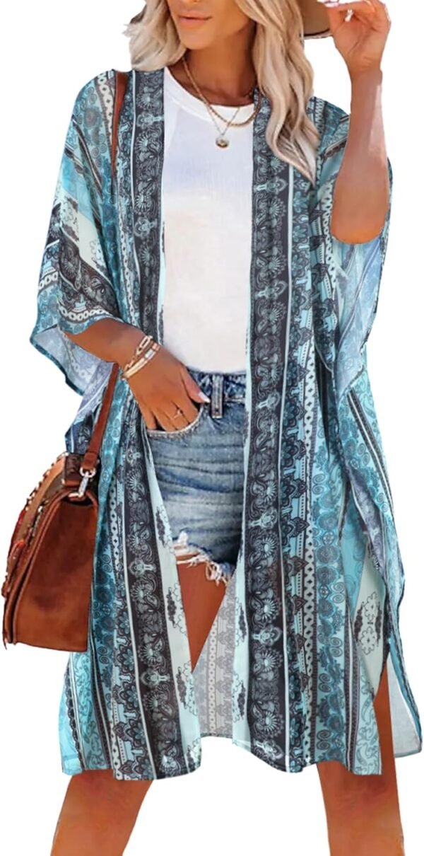 Women's Kimono Swimsuit Coverups Summer Beach Loose Cardigans for Swimwear