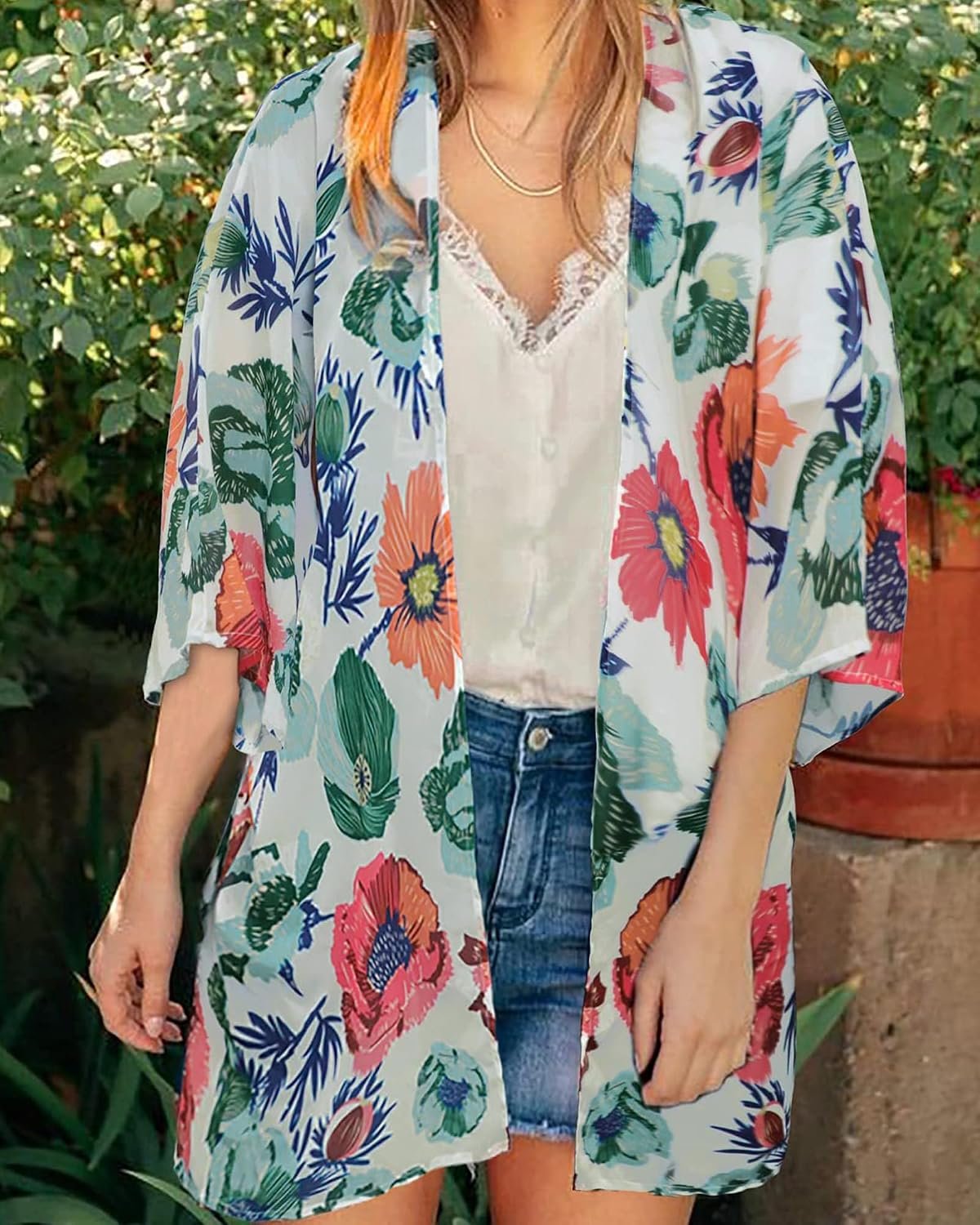 Women's Kimono Swimsuit Coverups Summer Beach Loose Cardigans for Swimwear - Image 2