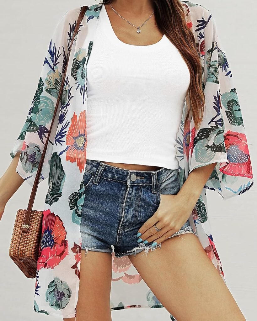 Women's Kimono Swimsuit Coverups Summer Beach Loose Cardigans for Swimwear