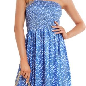 Summer Dresses for Women Strapless Sundress Floral Print Beach Cover Ups | Womens daily casual dresses, Cute hawaiian beach vacation outfits, Trendy boho tube top sun dress - Image 6
