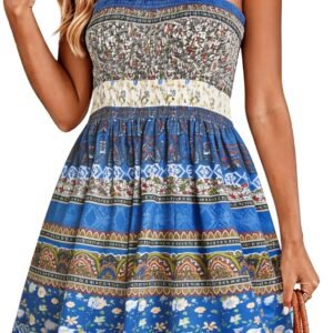 Summer Dresses for Women Strapless Sundress Floral Print Beach Cover Ups | Womens daily casual dresses, Cute hawaiian beach vacation outfits, Trendy boho tube top sun dress