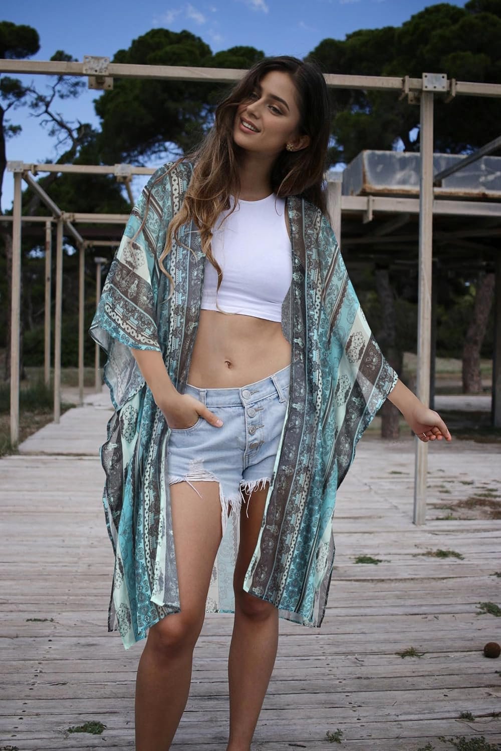 Women's Kimono Swimsuit Coverups Summer Beach Loose Cardigans for Swimwear - Image 7